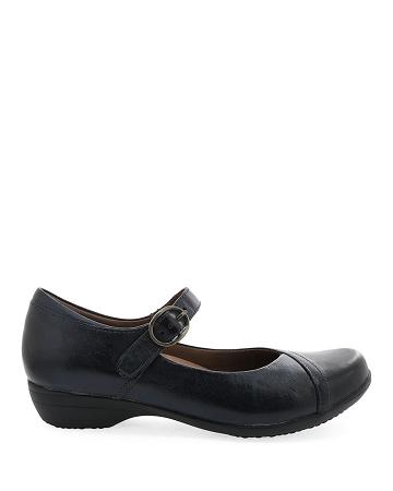Mary Janes Dansko Fawna Burnished Calf Femme Bleu Marine | FR 067XYU